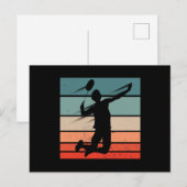 Badminton Player Jump Smash Briefkaart (Voorkant / Achterkant)