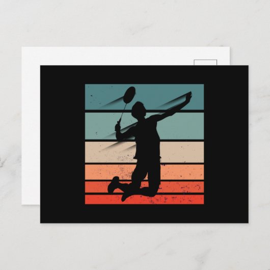 Badminton Player Jump Smash Briefkaart (Voorkant / Achterkant)
