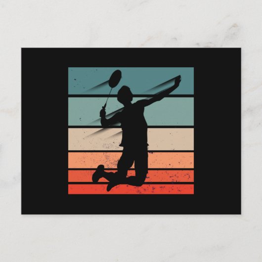Badminton Player Jump Smash Briefkaart (Voorkant)