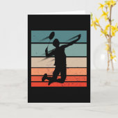 Badminton Player Jump Smash Kaart (Gele Bloem)