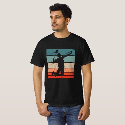 Badminton Player Jump Smash T-shirt (Voorkant volledig)