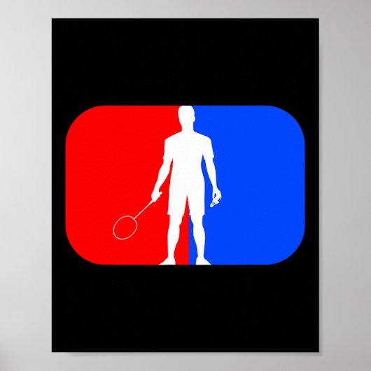 Badminton Player Kinder Mannen Vrouwen Smash Birdi Poster (Voorkant)