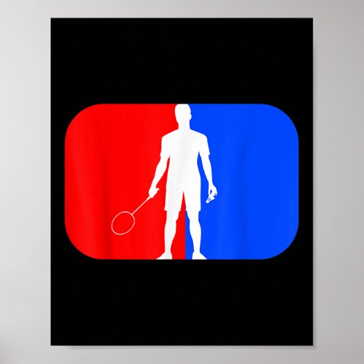 Badminton Player Kinder Mannen Vrouwen Smash Birdi Poster (Voorkant)