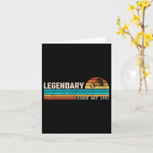 Badminton Player Legend sinds 1991 Birthday Kaart (Gele Bloem)