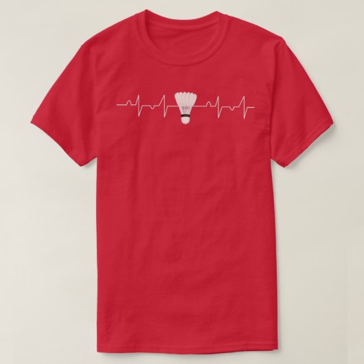Badminton Player Lover Team Coach Heartbeat Gift T-shirt (Design voorkant)