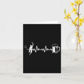 Badminton Player Racket - Heartbeat Ekg Badminton Kaart (Gele Bloem)