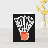 Badminton Player Racket Shuttle Illustratie Sport Kaart (Gele Bloem)