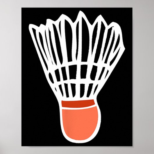 Badminton Player Racket Shuttle Illustratie Sport Poster (Voorkant)