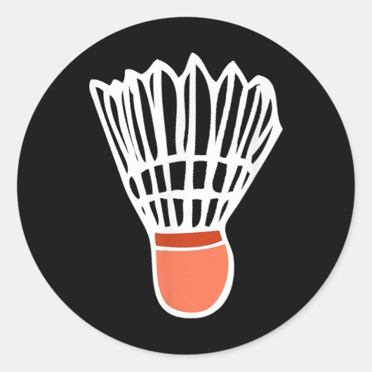 Badminton Player Racket Shuttle Illustration Sport Ronde Sticker (Voorkant)