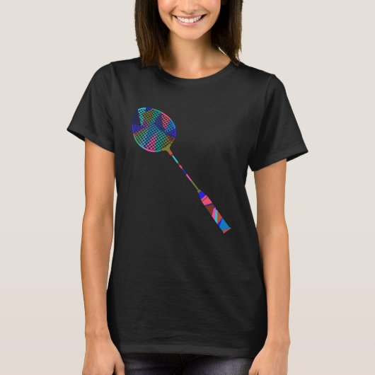 Badminton Player Racket Shuttlecock Hobby Sports T-shirt (Voorkant)