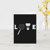 Badminton Player Racket Sports Shuttle Funny Badmi Kaart (Gele Bloem)