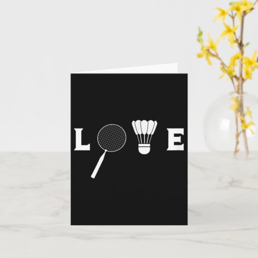 Badminton Player Racket Sports Shuttle Funny Badmi Kaart (Gele Bloem)