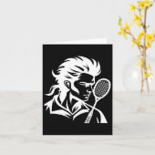 Badminton Player Racket Sports Shuttle Kaart (Gele Bloem)
