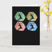 Badminton Player Retro Kaart (Gele Bloem)