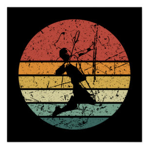 Badminton Player Retro Perfect Poster