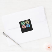 Badminton Player Retro Vierkante Sticker (Envelop)