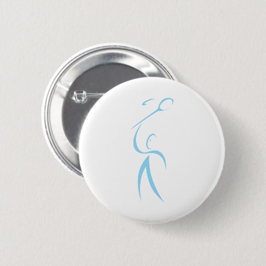 Badminton Player Ronde Button 5,7 Cm (Voorkant /achterkant)