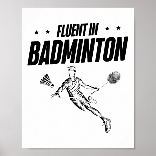 Badminton Player Shuttle 2 Poster (Voorkant)
