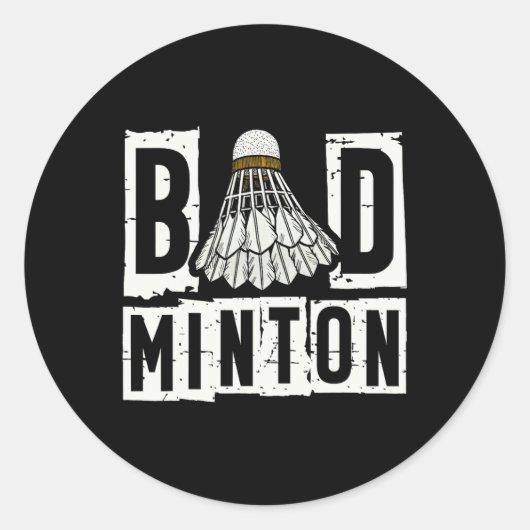 Badminton Player Shuttle 3 Ronde Sticker (Voorkant)