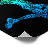 Badminton Player Shuttle Boys Kids Men Youth  Poster (Hoek)