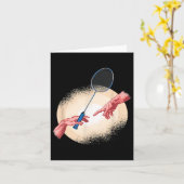 Badminton Player Shuttle Gift Badminton Kaart (Gele Bloem)