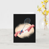 Badminton Player Shuttle Gift Badminton Kaart (Gele Bloem)