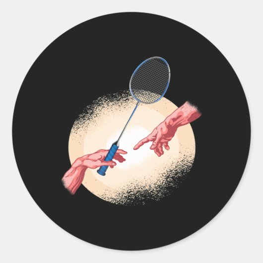 Badminton Player Shuttle Gift Badminton Ronde Sticker (Voorkant)