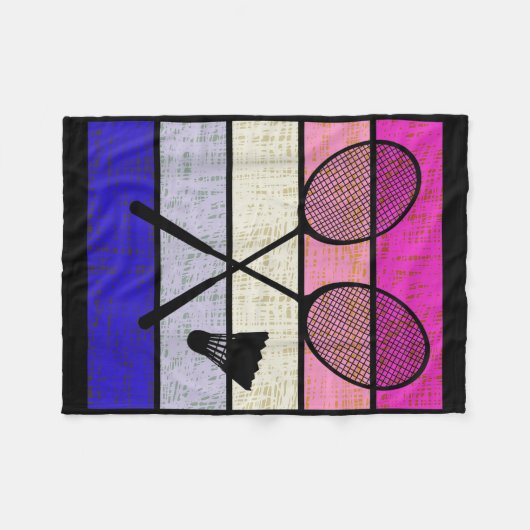Badminton Player Shuttle Girls Kids Women Youth  Fleece Deken (Voorkant (Horizontaal))