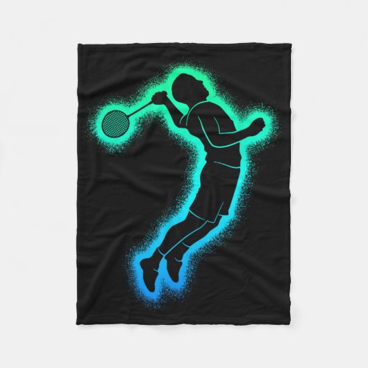 Badminton Player Shuttle Kinder Mannen Badminton B Fleece Deken (Voorkant)