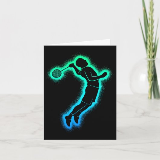 Badminton Player Shuttle Kinder Mannen Badminton B Kaart (Voorkant)