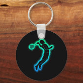 Badminton Player Shuttle Kinder Mannen Badminton B Sleutelhanger (Voorkant)