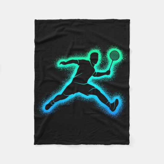 Badminton Player Shuttle Mannen Boys Badminton Kin Fleece Deken (Voorkant)
