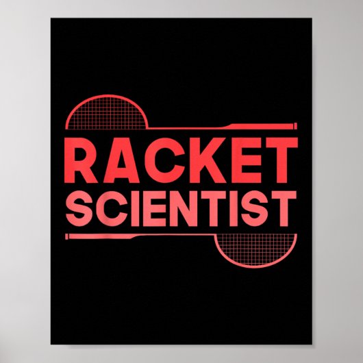 Badminton Player Shuttle Racket Scientist Badminto Poster (Voorkant)
