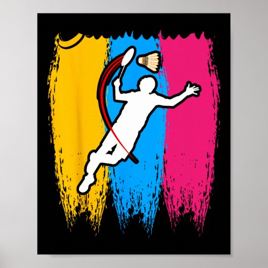 Badminton Player Shuttle Time Smash Rackets Lover Poster (Voorkant)