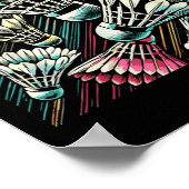 Badminton Player Shuttle Vibrant Design  Poster (Hoek)