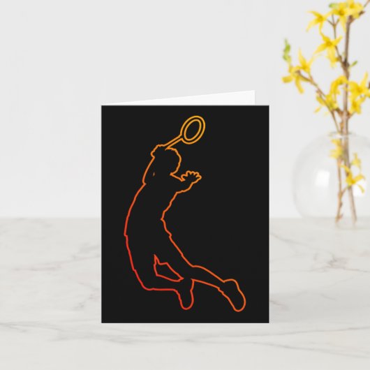 Badminton Player Shuttle Vrouwen Squash Badminton Kaart (Gele Bloem)