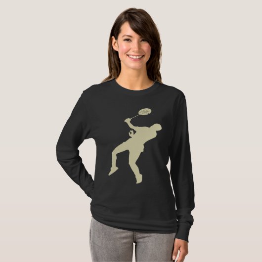 Badminton Player Shuttlecock Time Smash Rackets T-shirt (Voorkant volledig)