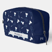 Badminton Player Sports Pattern Monogram Toilettasje (Rechterhoek)