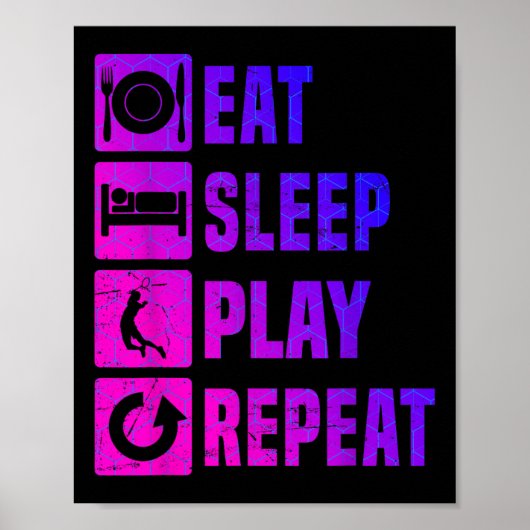 Badminton Player Squash Mens Badminton Shuttle Poster (Voorkant)