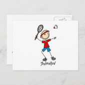 Badminton Player T-shirts en cadeaus Briefkaart (Voorkant / Achterkant)