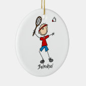 Badminton Player T-shirts en cadeaus Keramisch Ornament (Rechts)