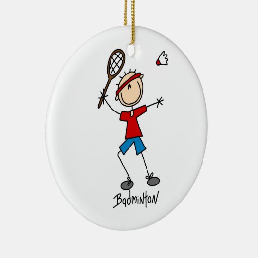 Badminton Player T-shirts en cadeaus Keramisch Ornament (Rechts)
