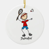 Badminton Player T-shirts en cadeaus Keramisch Ornament (Voorkant)