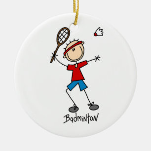 Badminton Player T-shirts en cadeaus Keramisch Ornament