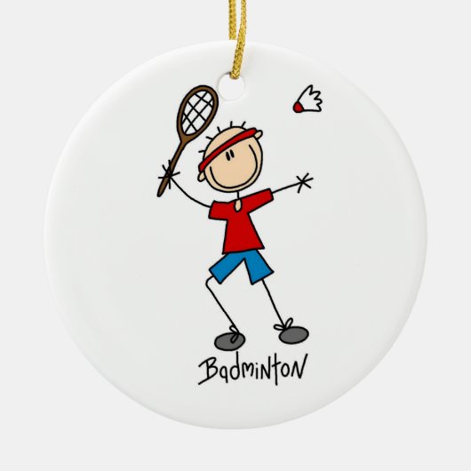 Badminton Player T-shirts en cadeaus Keramisch Ornament (Voorkant)