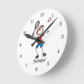 Badminton Player T-shirts en cadeaus Ronde Klok (Hoek)