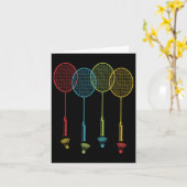 Badminton Player Team Shuttle Coach Match Badminto Kaart (Gele Bloem)