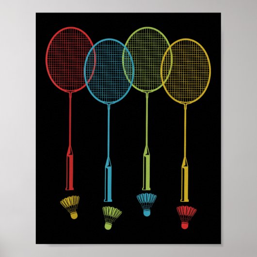 Badminton Player Team Shuttle Coach Match Badminto Poster (Voorkant)