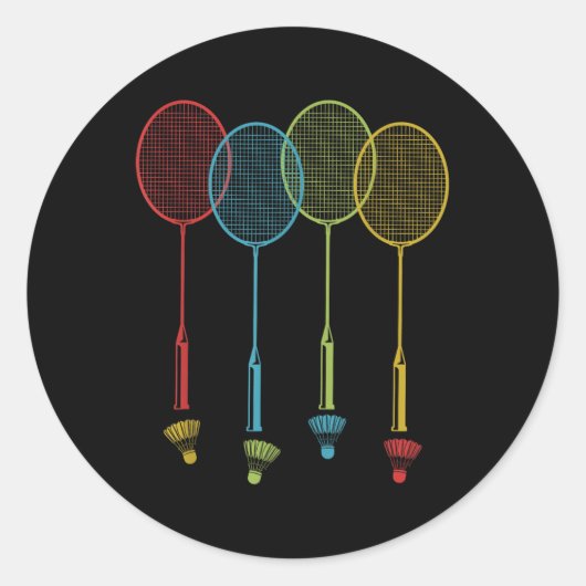 Badminton Player Team Shuttle Coach Match Badminto Ronde Sticker (Voorkant)
