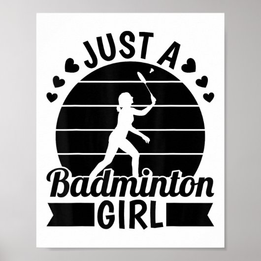 Badminton Player Team - Shuttle Just A Badminton G Poster (Voorkant)